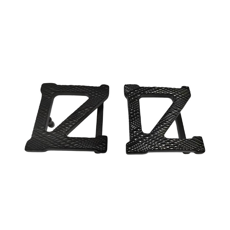 How do matte black belt buckles achieve a durable, matte finish through surface treatment?